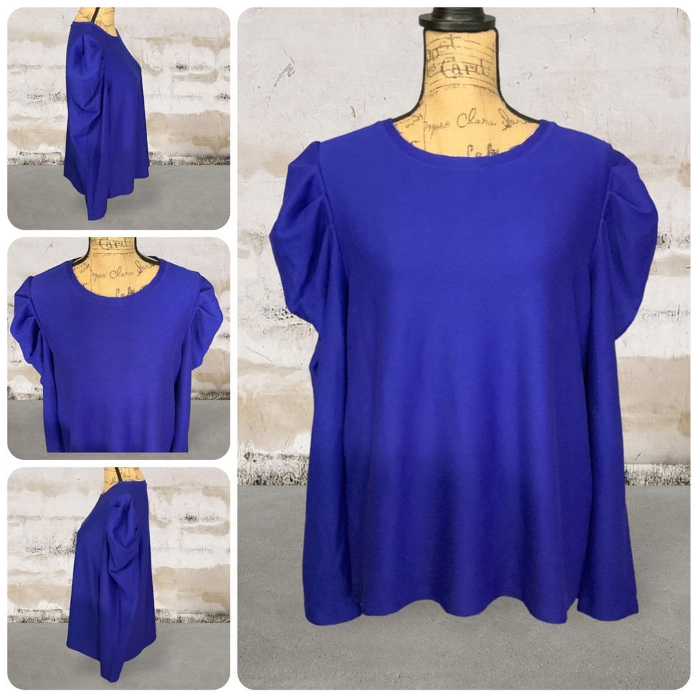 NWT Nine West Clara Purple Ballon Sleeved Sweater Size XL